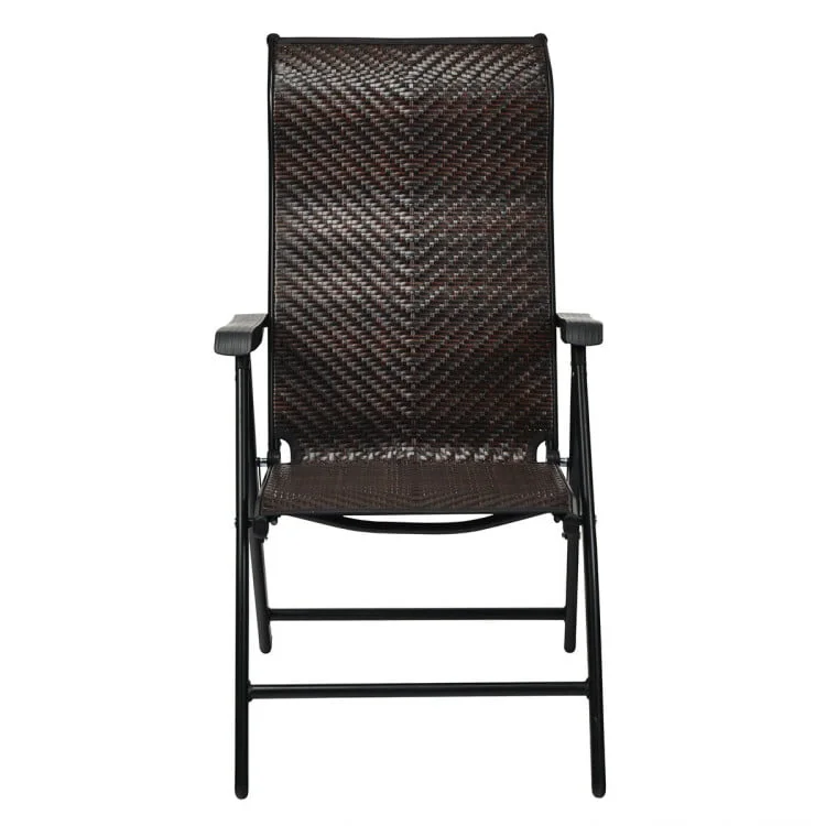 TheRedDay 10 193 10 Patio Rattan Folding Chair with Armrest