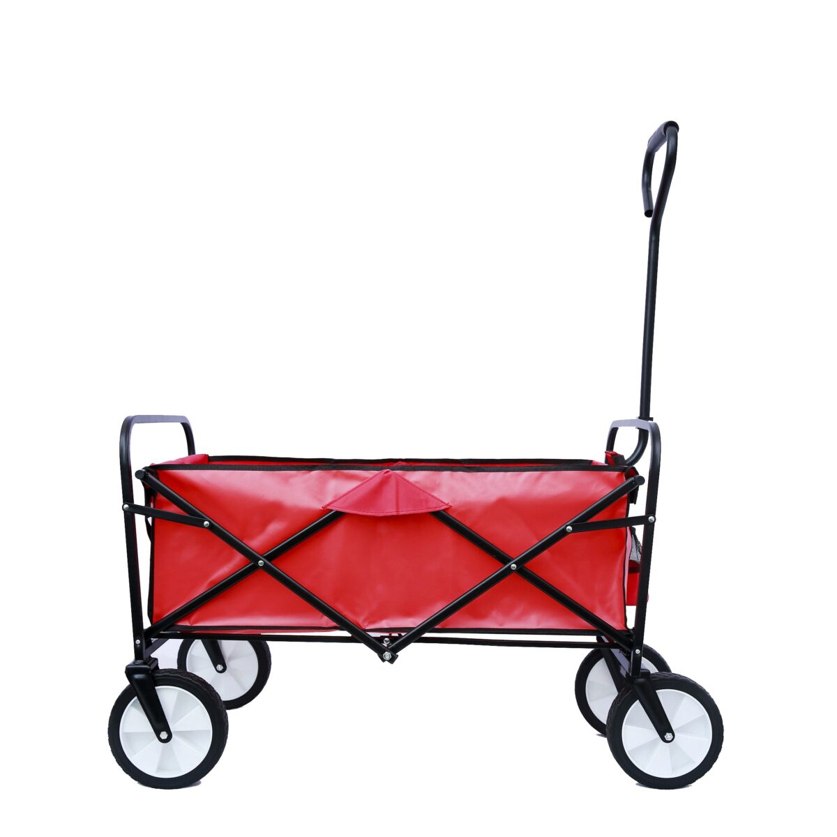 TheRedDay Jump Into Fun Wagon Cart Newest Collapsible Wagon for Kids with Big Wheels Push Bar 2 Mesh Cup Holders 200LBS Capacity Foldable Beach Wagon Heavy Duty Utility Wagon Garden Cart for Yard Red Large Capacity Folding Wagon Garden Shopping Beach Cart