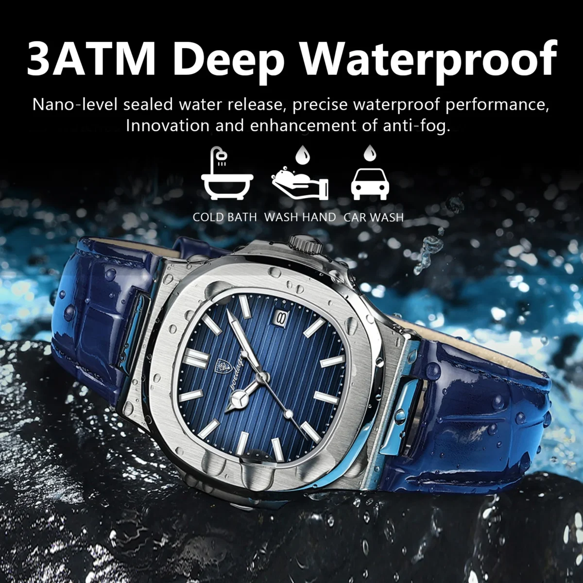 TheRedDay POEDAGAR Top Luxury Square Man Watch Date Waterproof Luminous Men Wristwatch High Quality Leather Men s 1 Luxury Square Men's Watch with Date – Waterproof, Luminous Quartz Wristwatch, Luxury Mens Watches